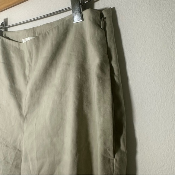 VINCE Crop Wide Leg Pant Light Dove Grey Linen Blend Stretch Size 2 - Picture 5 of 13